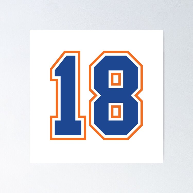 Eighteen Jersey Number Sports 18 Sticker