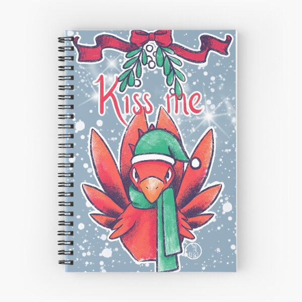 Item preview, Kiss Me. I dare you. Red Chocobo under the mistletoe from Final Fantasy 14 Online designed and sold by SamInJapan.