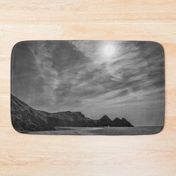 Item preview, The iconic Three Cliffs Bay on Gower, Wales in black and white  designed and sold by Dan Santillo.