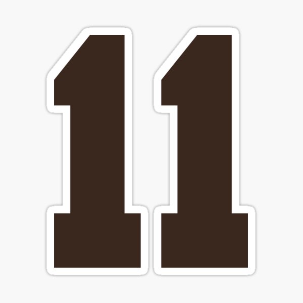 11 Number Cleveland Sports Eleven Brown Jersey Sticker for Sale by  HelloFromAja