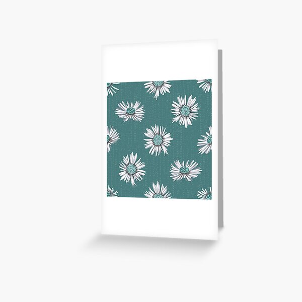 White-green asters on green Greeting Card