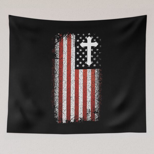 Item preview, Cross Crucifix Christian Faith American Flag designed and sold by h44k0n.