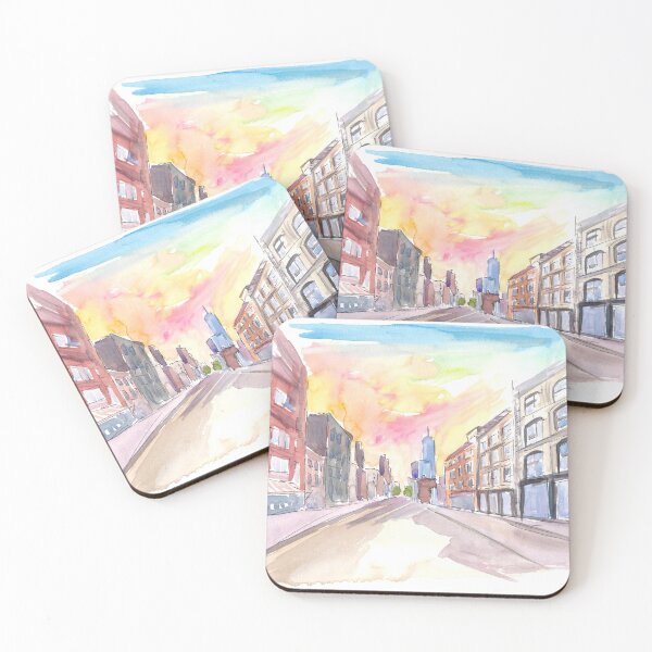 Item preview, Manhattan Street Scene with Skyscraper designed and sold by artshop77.
