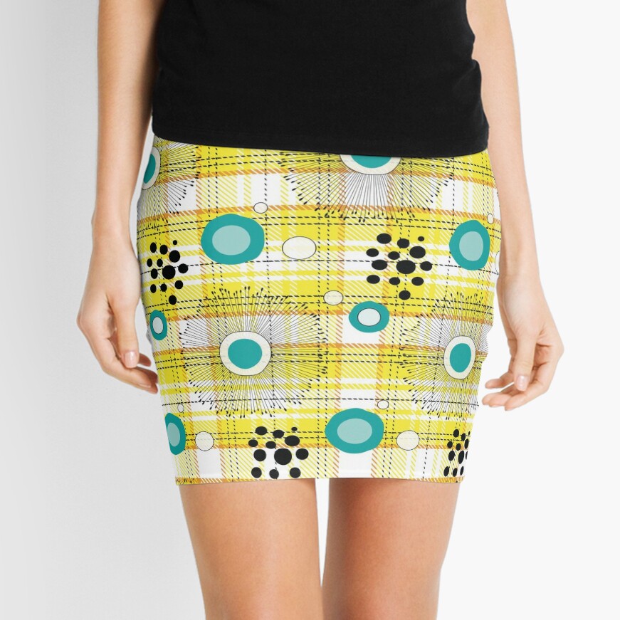 Scottish tartan geometric pattern Mini Skirt by IkonolexiArt Redbubble