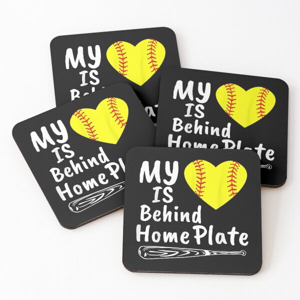 Item preview, My Heart Is Behind Home Plate Softball Proud Mom Dad Gift designed and sold by rebeccapicker.