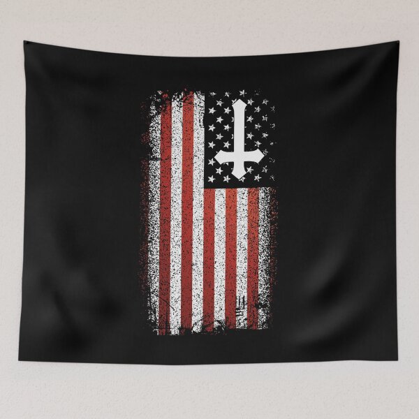 Item preview, Inverted Cross American Flag Satanism Antichristian designed and sold by h44k0n.