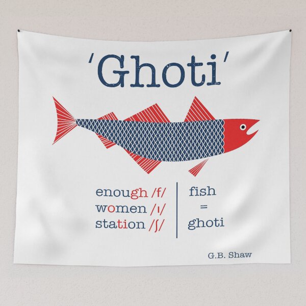 Item preview, 'Fish' could also be spelt 'ghoti'. designed and sold by Garalama.