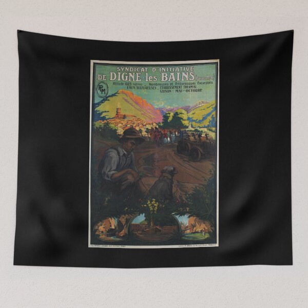 Item preview, Digne les Bains retro poster designed and sold by CorasPosters.
