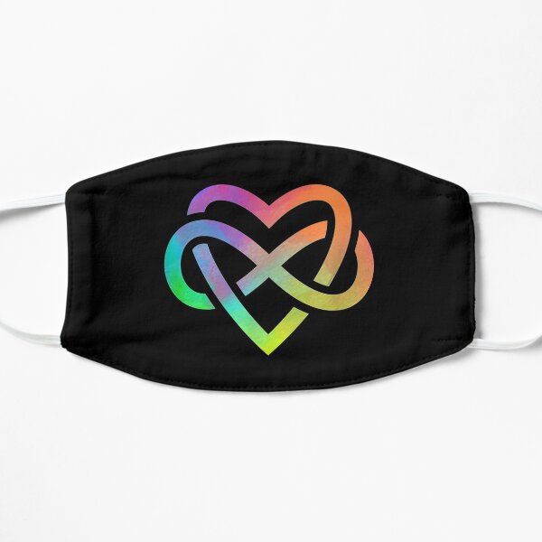 Polyamory Infinity Heart Symbol Neverending Love LGBT Gift Flat Mask