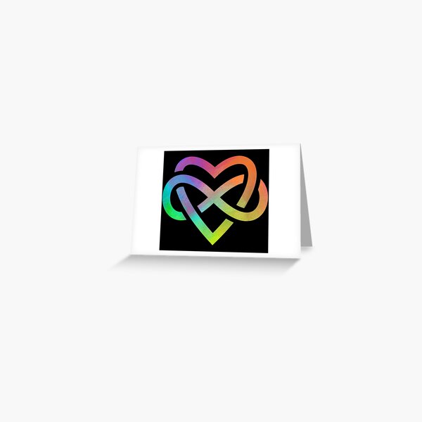 Polyamory Infinity Heart Symbol Neverending Love LGBT Gift Greeting Card