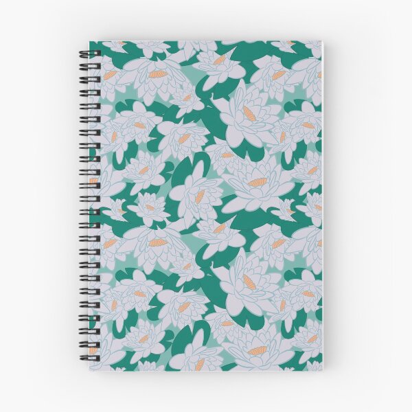 Item preview, Lotus Flower | Water Lily | Print Botanical Floral Pattern | Blue, Green and Orange designed and sold by Lily Bradley.
