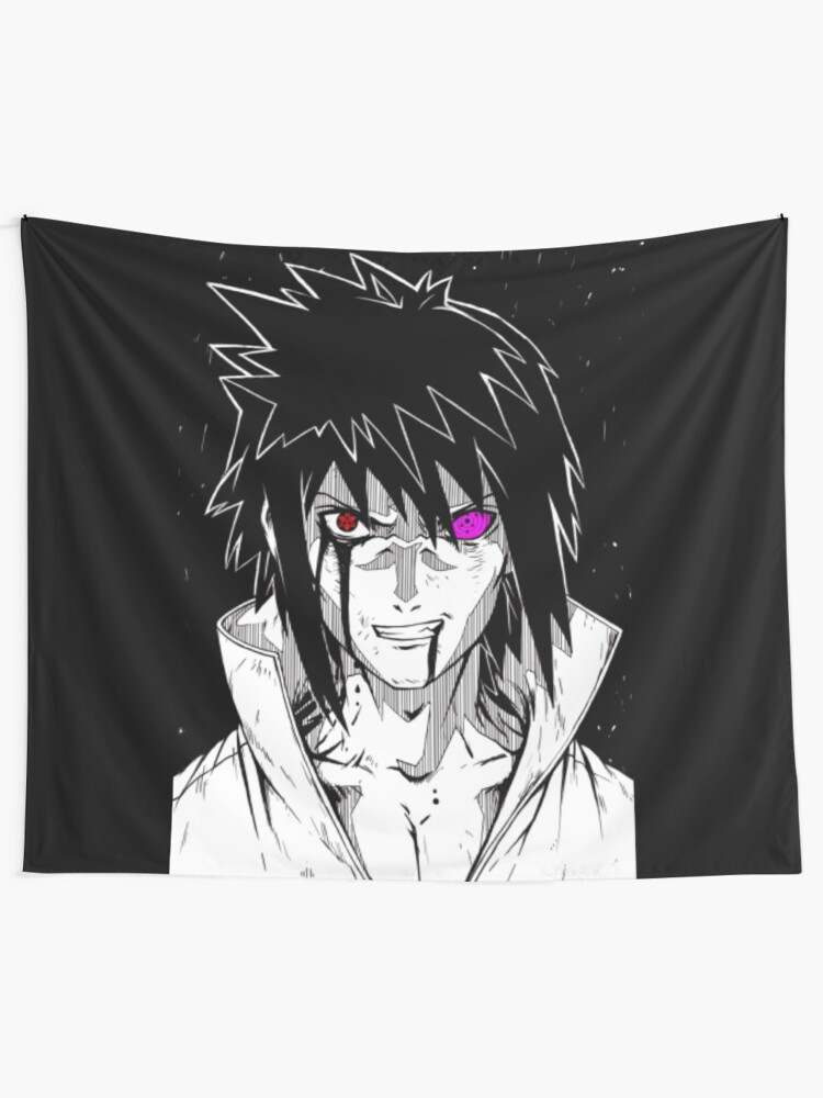 anime naruto sasuke uchiha sharingan mangekyou sharingan 2 var tapestry by patellayla redbubble