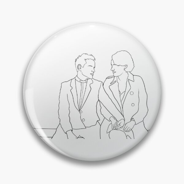 Item preview, Fleabag and the Hot Priest Line Drawing - Bus Stop Scene - It Will Pass - Phoebe Waller-Bridge Andrew Scott designed and sold by Sinead Ashcroft.