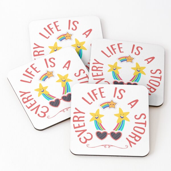 Item preview, Every life is a story - cute and colorful rainbow design with text designed and sold by feel-free-store.