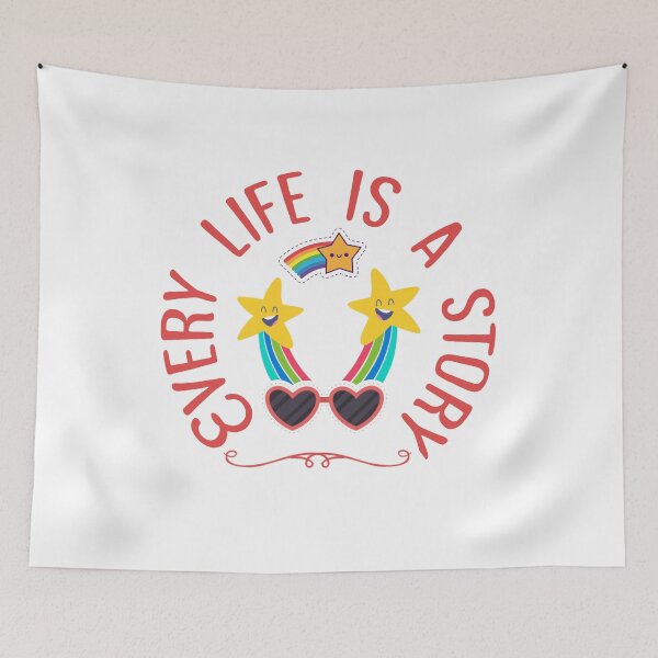 Item preview, Every life is a story - cute and colorful rainbow design with text designed and sold by feel-free-store.