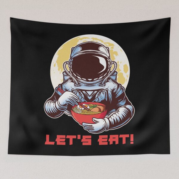 Item preview, Astronaut Mann auf dem Mond Udon Ramen Japanische Nudeln Ess designed and sold by JeremyRot.