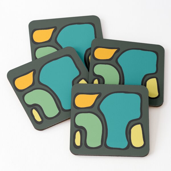 Item preview, Abstract Parrot 4 color chubby shapes designed and sold by Chubuter.