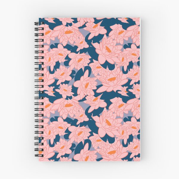 Item preview, Lotus Flower | Water Lily | Print Botanical Floral Pattern | Blue, Pink and Orange designed and sold by Lily Bradley.