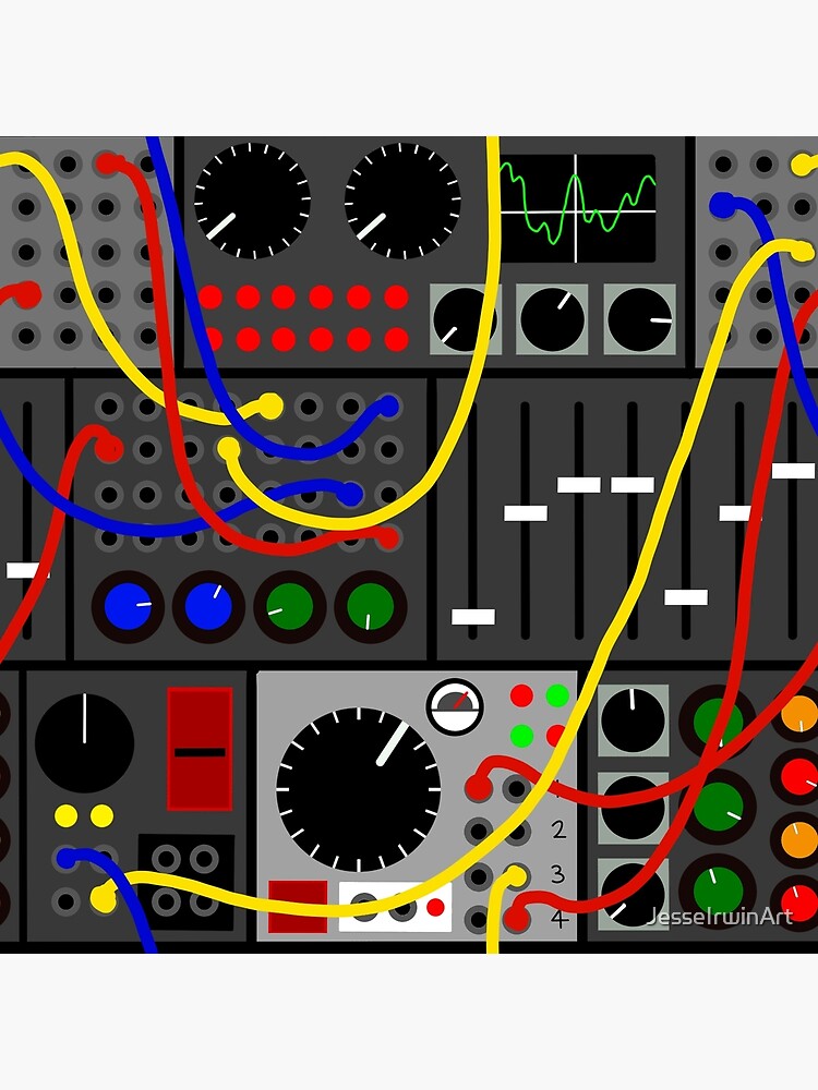 "Modular Synth with Cables" Poster for Sale by JesseIrwinArt Redbubble