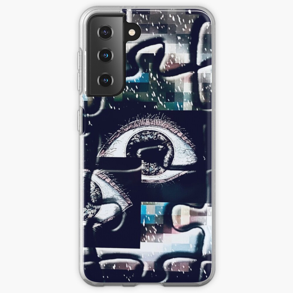 Puzzlespiele Augen Pixel Hülle & Klebefolie für Samsung Galaxy
