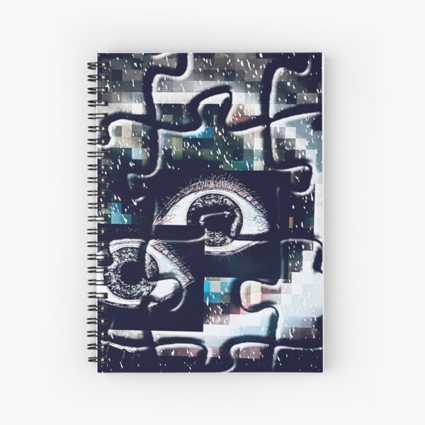 Puzzles eyes pixels Spiral Notebook