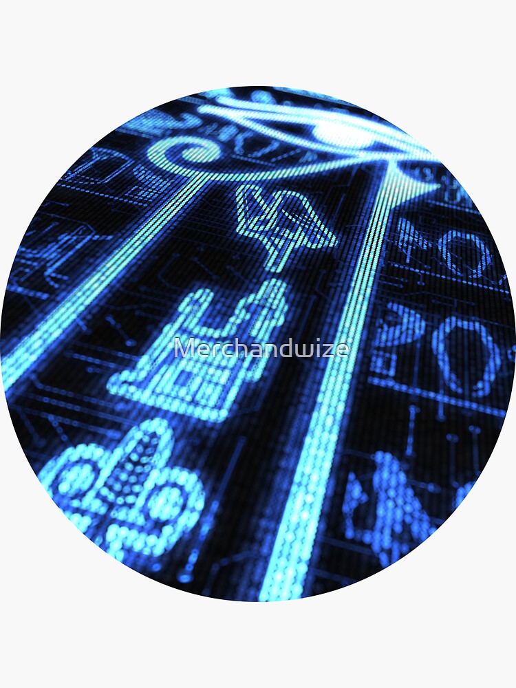 "Egyptian electric hieroglyph with animals and forms " Sticker for Sale