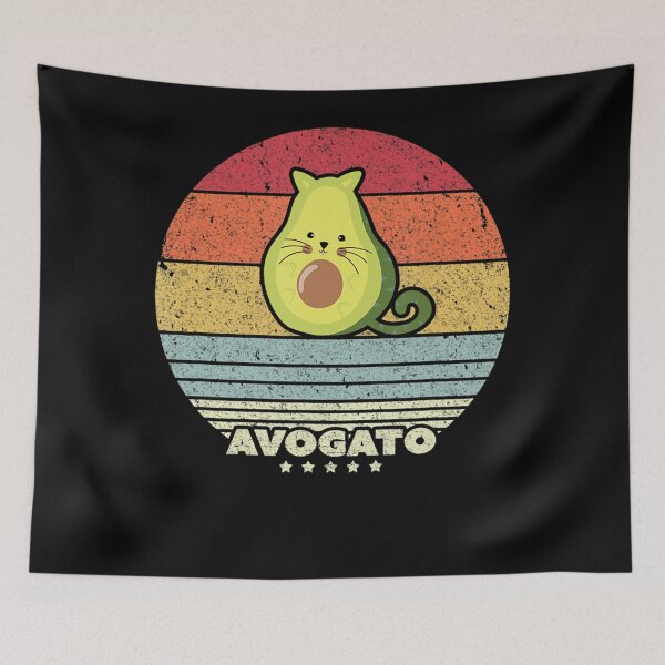 Item preview, Retro Cute Cat Avocado  designed and sold by Foster411.
