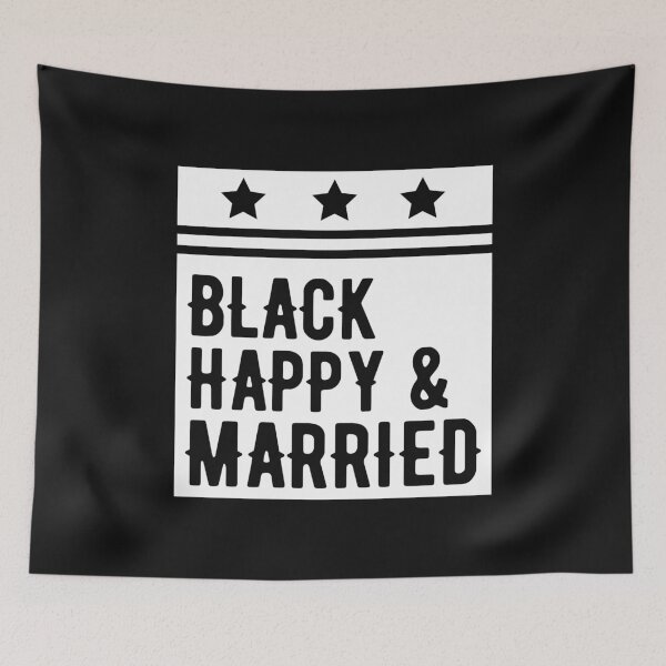 Item preview, Black Happy & Married Funny Wedding Gifts  designed and sold by alenaz.