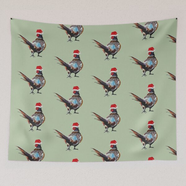 Item preview, Christmas Pheasant - Festive pheasants - game bird-  Christmas Pheasant art  designed and sold by IslesArt.