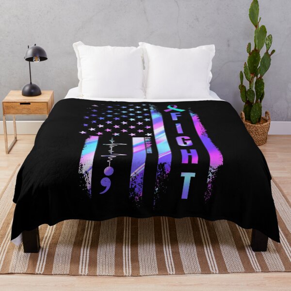 Item preview, Cool Fight With Suicide Prevention American Flag Semicolon Awareness designed and sold by tuanitus.