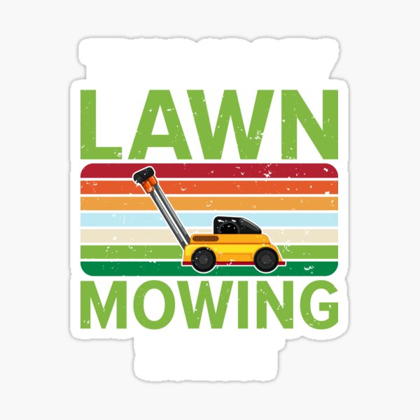 "Funny Retro Vintage Lawn Mower" Sticker for Sale by jcorres Redbubble