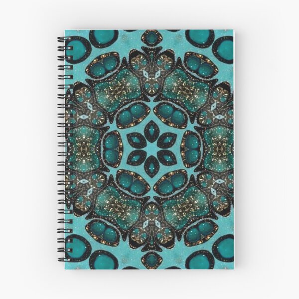 Item preview, Teal Black and Gold Glitter Flower Pattern designed and sold by MeeksART2020.