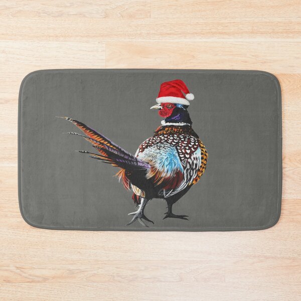 Item preview, Christmas Pheasant with Christmas hat - Festive pheasants - game bird-  Christmas Pheasant art  designed and sold by IslesArt.
