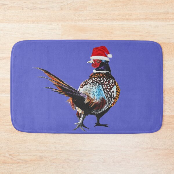 Item preview, Christmas Pheasant with Christmas hat - Festive pheasants - game bird-  Christmas Pheasant art  designed and sold by IslesArt.