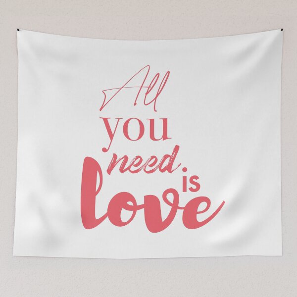 Item preview, Red, playful, urban graphic design of a saying "All you need is love" designed and sold by theendup.