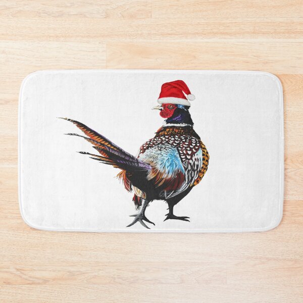 Item preview, Christmas Pheasant with Christmas hat - Festive pheasants - game bird-  Christmas Pheasant art  designed and sold by IslesArt.