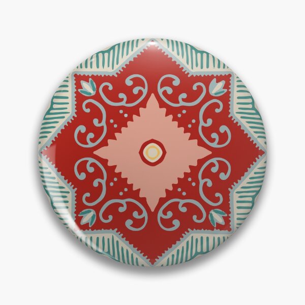 Artikelvorschau, Altmodisches böhmisches böhmisches grau-rotes mediterranes Muster entworfen und verkauft von IamTrending.
