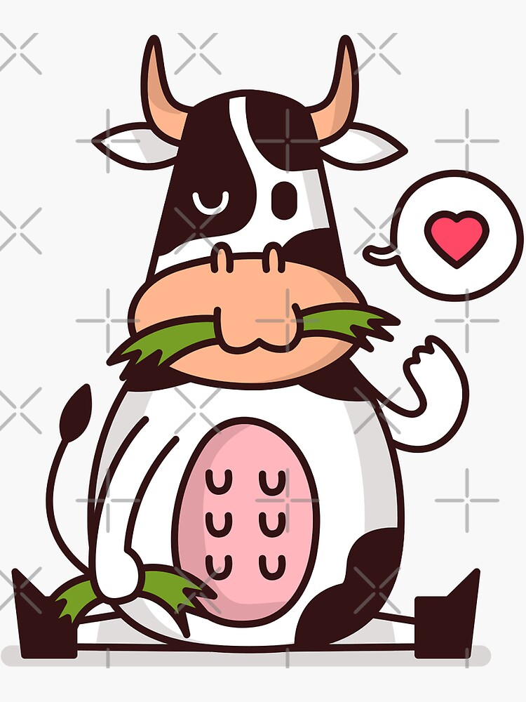 Cow Eating Grass Funny Sticker Sticker For Sale By Duron4 Redbubble 4257