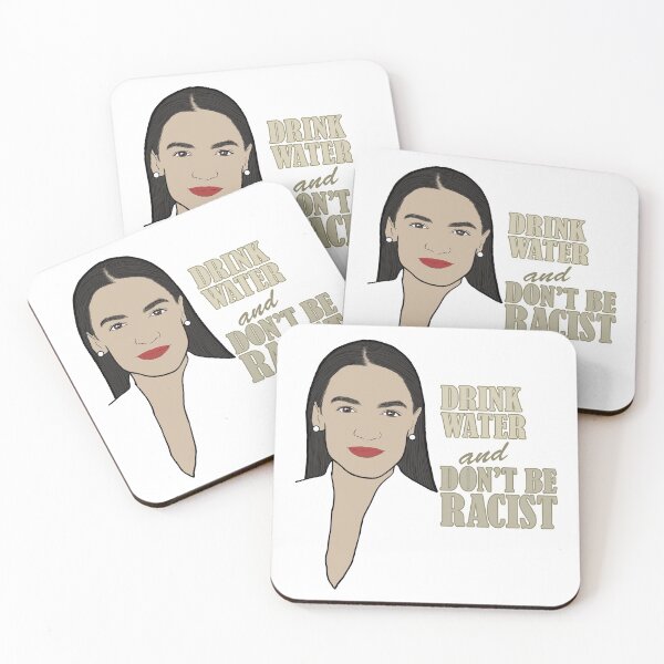 Item preview, Alexandria Ocasio-Cortez Portrait Quote, Drink Water And Don’t Be A Racist designed and sold by Pierre Bernard Jr.