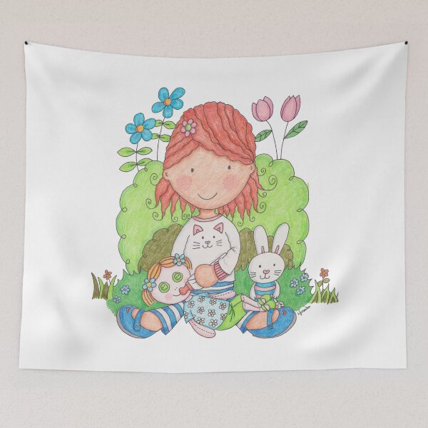 Item preview, Baby Girl Feeding Toy Rag Doll With Feeding Bottle designed and sold by LouiseFranksArt.