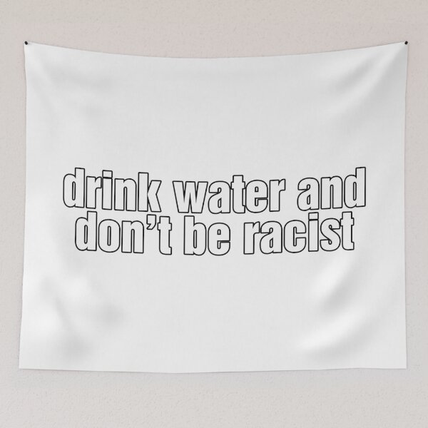Item preview,  Drink Water And Don’t Be A Racist AOC Sticker designed and sold by Pierre Bernard Jr.