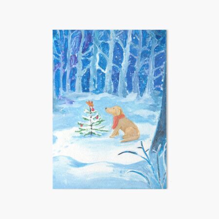 Dog winter magic Art Board Print