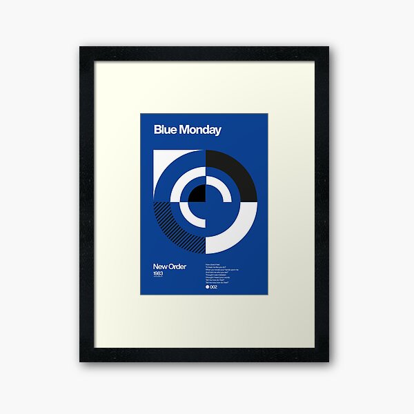 Blue Monday - New Order Typographic Poster Framed Art Print