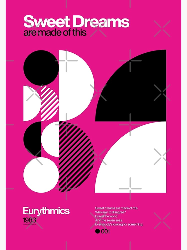 Sweet Dreams (Are Made of This) - Eurythmics Typographic Poster by sub88
