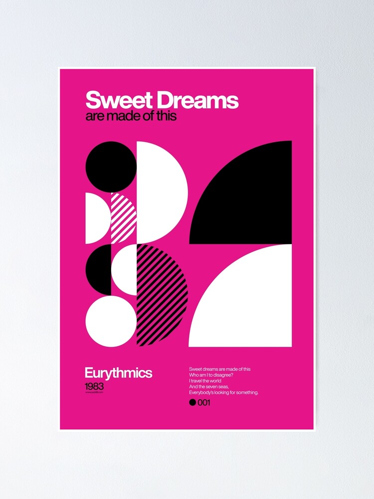 Alternate view of Sweet Dreams (Are Made of This) - Eurythmics Typographic Poster Poster