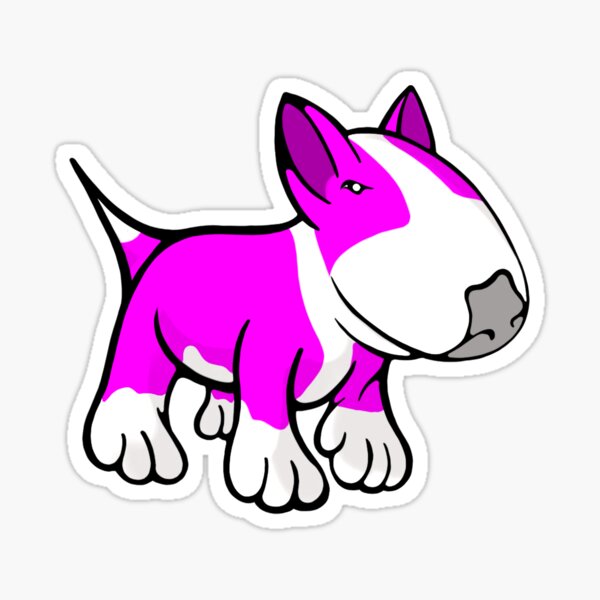 Item preview, Cute English Bull Terrier Cartoon White & Pink designed and sold by Sookiesooker.