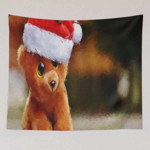 Item preview, Cute Christmas Teddy Bear Oil Painting Wall Art AOP designed and sold by aventi24.
