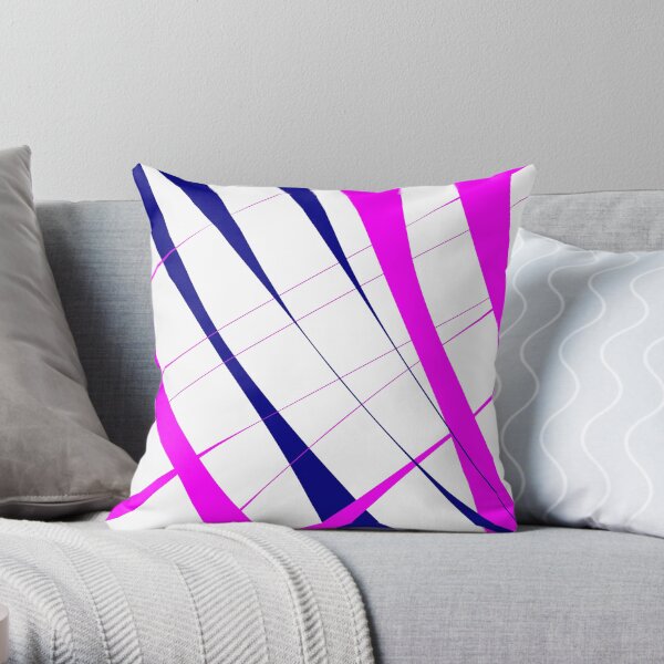Blue and pink stripes in the wind Throw Pillow