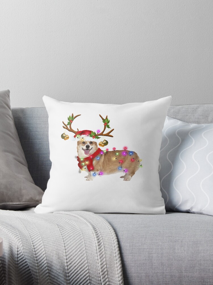 Corgi christmas pillow sale