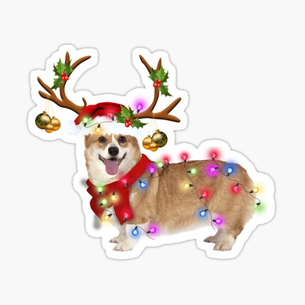 CORGI DOG LOVERS MERRY CHRISTMAS GIFT Sticker